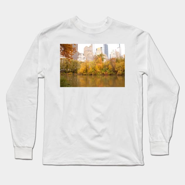 Autumn in Central Park Long Sleeve T-Shirt by wlotus